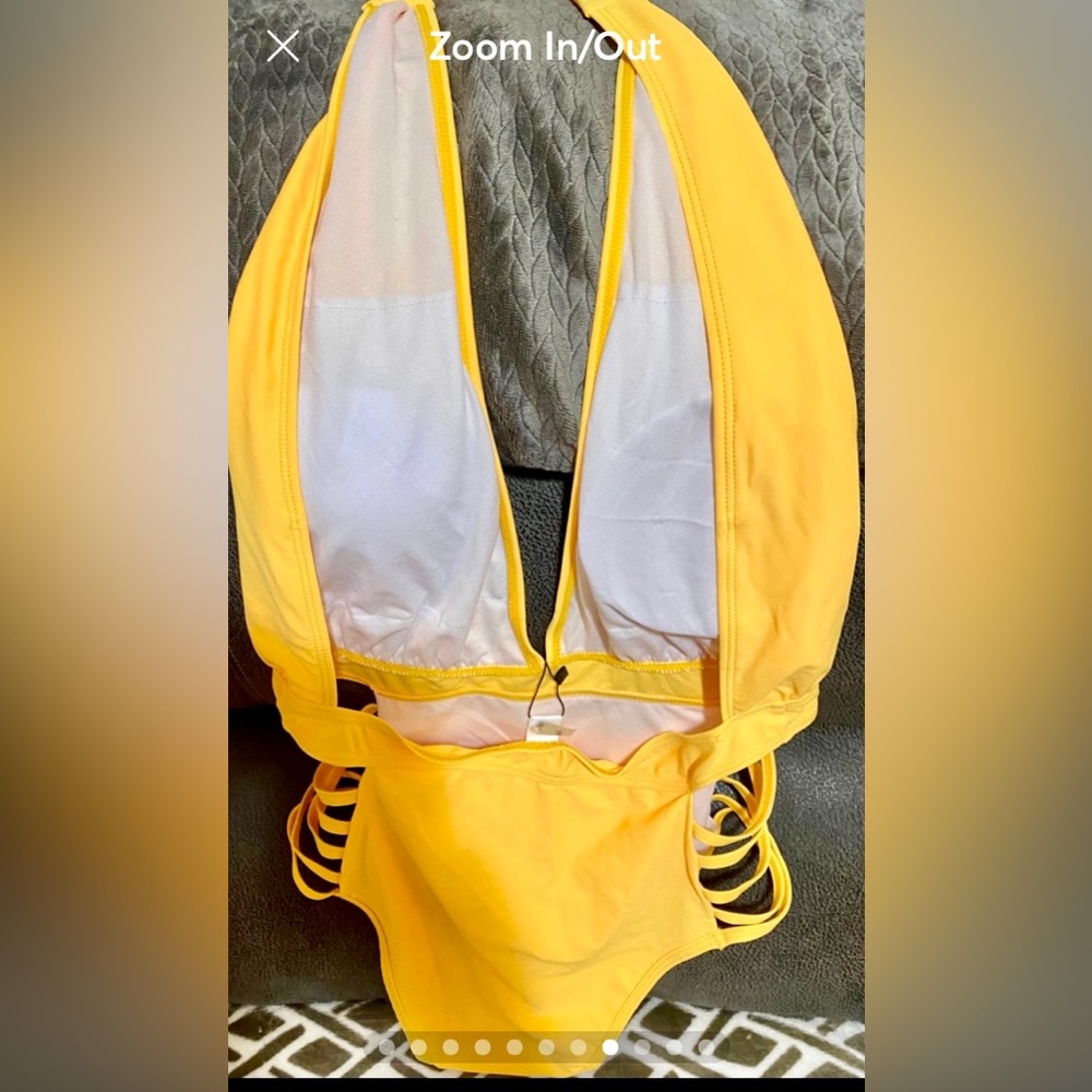 PLUNGE V SEXY ONE PIECE SWIMSUIT SZ L - Picture 8 of 11